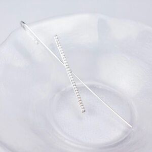 Silver Crystal Ear Crawler Climber Helix Hook Cuff Shiny Crow Bling Glam Punk